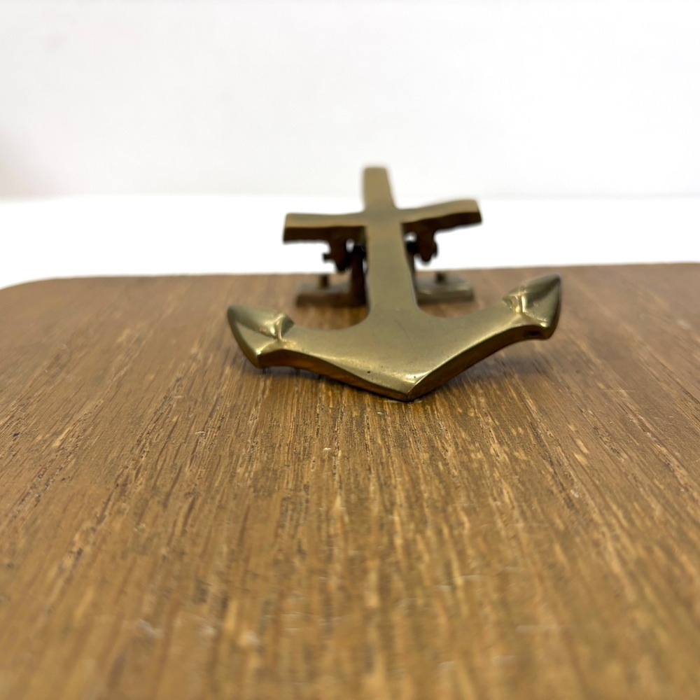 Vtg PENCO Nautical Wooden Clipboard Brass Anchor Clip Made in Taiwan Coastal MCM - Picture 13 of 13
